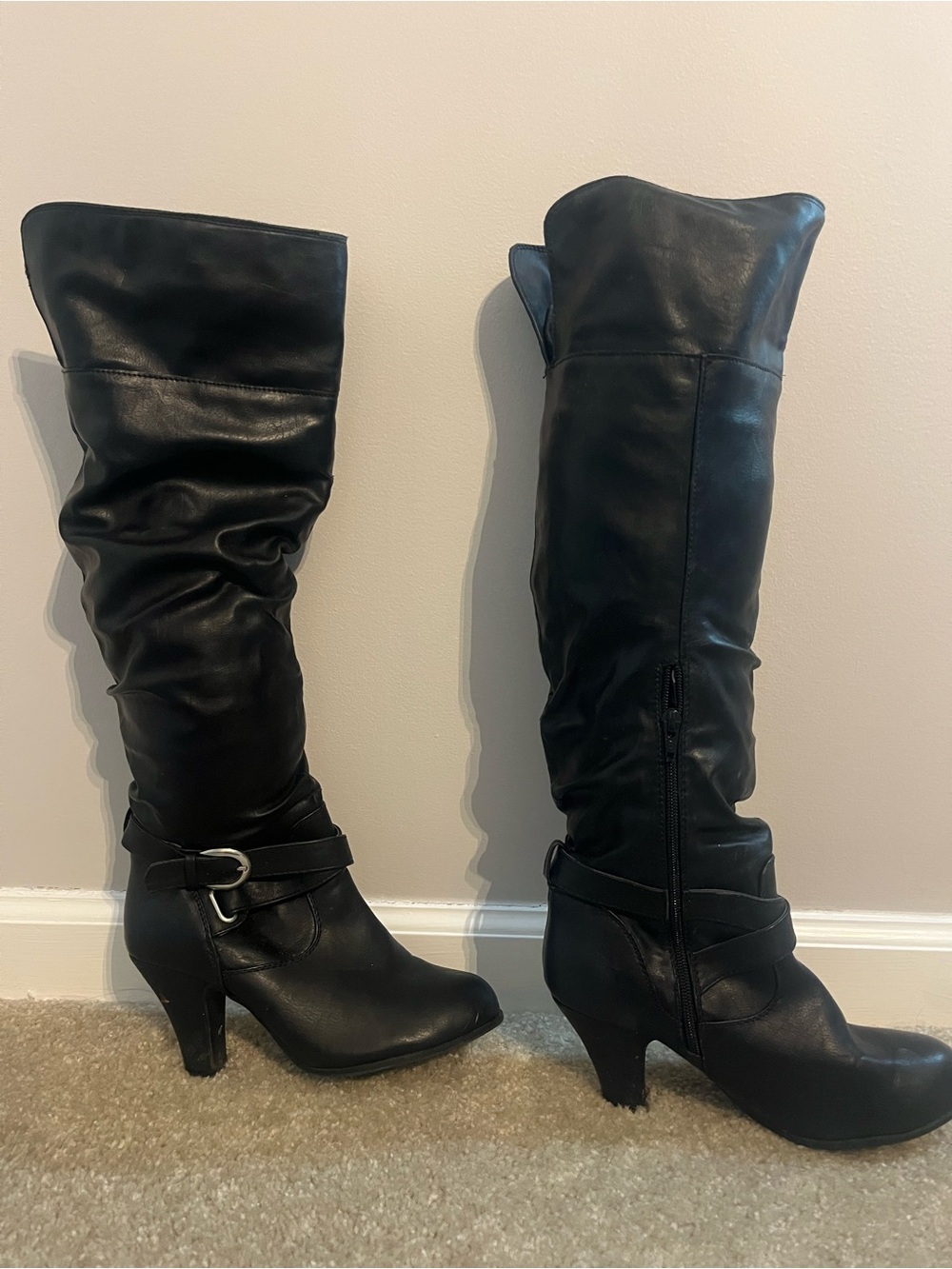 Black Knee-High Boots Size 7.5